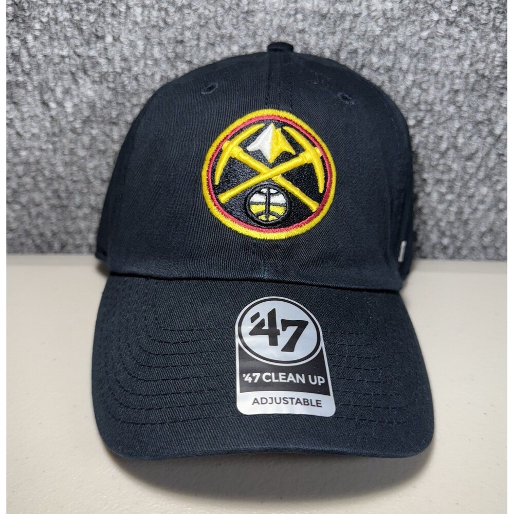Denver Nuggets Hat NBA '47 Brand Clean Up Cap Navy Blue Men’s One Size Brand New